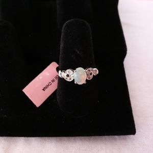 Opal & Diamond Accent Ring